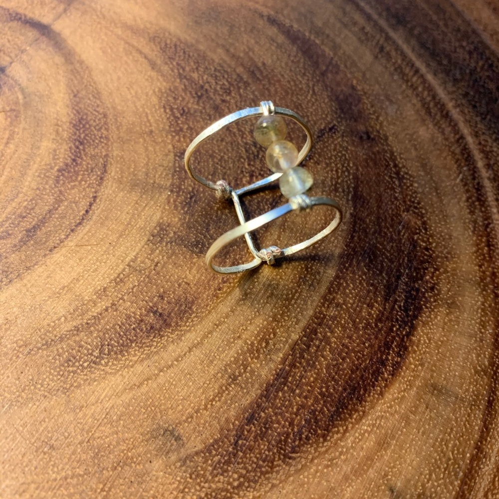 Silver beaded ring